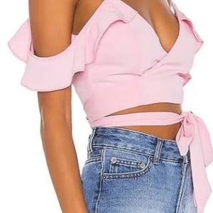 Superdown Tops | Superdown Wrap Tie Top in Pink | Color: Pink | Size: S |